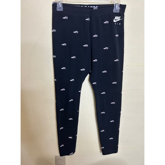 Nike Air Leggings All Over Print Just Do It Black Sneakers Activewear - Picture 1 of 6